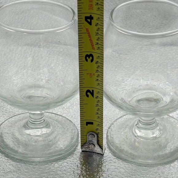 Clear Glass Brandy Snifter Mini Shot Glasses Set Of 2 Cognac 4” H Barware - Picture 2 of 7